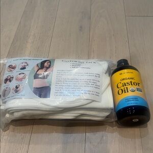 Organic Castor Oil with reusable castor oil pack, disposable  packs - brand new